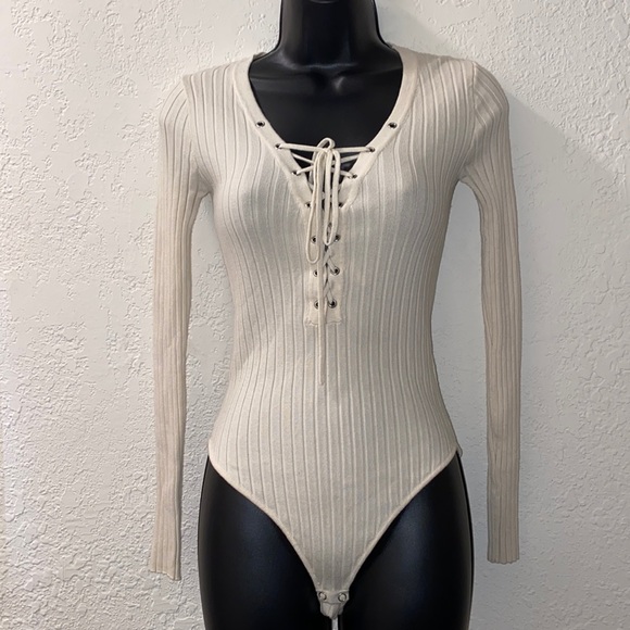 Forever 21 Lace Up Sweater Bodysuit - Picture 2 of 11